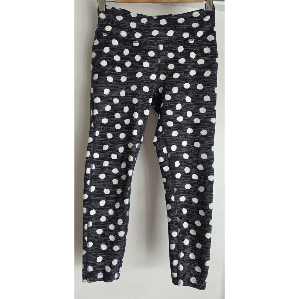 Outdoor Voices Leggings Size S Black White Polka Dot Athleisure Cropped